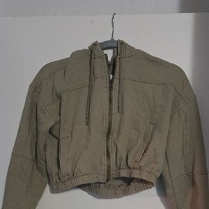Women's Olive Green Cropped Jacket